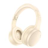 Bingozones Bluetooth Active Noise Cancelling Headphones with Microphone, A10 Wireless Headset Over Ear, 20H+ Playtime, Bluetooth 5.3, Lightweight Wired Headphones for Tablet/PC - Beige