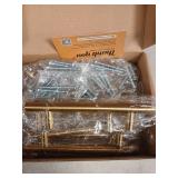 goldenwarm 10Pcs Cabinet Bar Handles Brushed Brass Dresser Drawer Pulls 3-3/4in(96mm) Kitchen Cabinet Hardware - Modern Dresser Hardware Cupboard Door Pull Handles