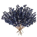 Briful 20 PCS Artificial Christmas Berry Picks, 8.7" Faux Berry Stems Spray with Glitter Paillette for DIY Crafts Wreath Garland Party Christmas Ornaments Decor