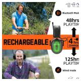 PROHEAR 033 2.0 Upgraded Bluetooth Hearing Protection AM FM Radio Headphones - 31SNR Noise Reduction Ear Muffs with Long-Lasting Stable Rechargeable Battery - 50 Hrs for Mowing Snowblowing - Orange