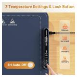 HomCozy Food Warmer Mat with Full Surface Heating, Rollable & Portable Warming Tray, 3 Temperature Settings & Child Lock, Premium Silicone Warmer Mat for Parties, Family Gatherings, Daily Use