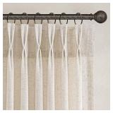 Joywell Linen Pinch Pleat Sheer Curtains 110 inches Long 2 Panels Set Back Tab Semi Light Filtering Elegant Linen Pinch Pleated Long Drapes with Hooks for Bedroom Living Room Decor 50x110 Cream Beige
