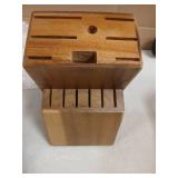 RedCall Universal Knife Block Holder,Large Wood Bamboo Knife Block without Knives,14 Slot Universal Knife Holder Countertop,Butcher Block Knife Storage Organizer for Kitchen (Brown)