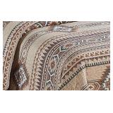 Rugs 4 Less Rustic Southwest Quilted Western Bedspread Bedding Set in Brown Beige Taupe Charcoal and Tribal Native 235 cm x 260 cm American Patterns - Nevada (Full/Queen)