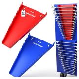 Magnetic Wrench Organizer, 32-Slot Premium Wrench Rack Holder Tool Trays for Toolboxes Drawer Storage, SAE (1/4" - 1-1/16") & Metric (6mm - 24mm) 2 pack