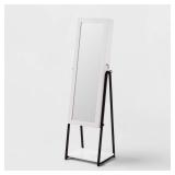 Jewelry Cabinet with Mirror - Brightroom: Full-Length Organizer, MDF, Rectangle, White, 60.75" Height, 5 Pieces - Retail: $150