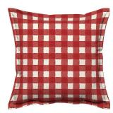 Red and White Checkered Decorative Pillow 16"x16"