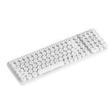 North Full Size Round Pop Key Wireless Keyboard - White: 105 Keys, Radio Frequency (SEE DETAILS)