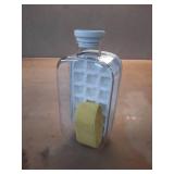 2025 Ice Cube Bottle with Lid and Bin, 2 in 1 Touch-Free Ice Cube, Tray Water Bottle, 500ML Freezer Water Bottle Ice Mold for Tea Coffee, Juice (White 800 ml + 18Grids)