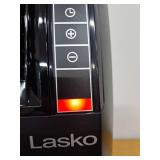 Lasko 1500-Watt 20 in. Black Electric Console Ceramic Space Heater with Tip-Over Switch, Adjustable Louvers, Timer, Remote