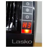 Lasko 1500-Watt 20 in. Black Electric Console Ceramic Space Heater with Tip-Over Switch, Adjustable Louvers, Timer, Remote