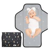 Baby Portable Changing Pad Travel - Waterproof Compact Diaper Changing Mat with Built-in Pillow - Lightweight & Foldable Changing Station, Newborn Shower Gifts - Retail: $13