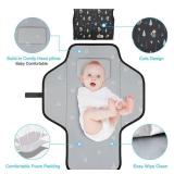 Baby Portable Changing Pad Travel - Waterproof Compact Diaper Changing Mat with Built-in Pillow - Lightweight & Foldable Changing Station, Newborn Shower Gifts - Retail: $13