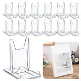 6 Pack Acrylic Book Stand for Display Adjustable Clear Display Holder Easel Collector Stand for Home Office Back to School Comic Album CD Magazine Postcard Artworks (4.2 x 4.3 x 2.35 Inch) - Retail: $