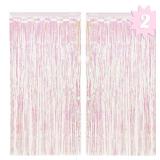Decorations Iridescent Fringe Foil Curtain - Set of 2 | Bachelorette Party Bridal Shower Backdrop, Wedding, Birthday Photo Booth - Retail: $13