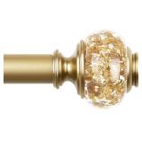 Curtain Rods 32 to 58 Inches (2.6-4.8ft), USFOOK 7/8 Inch Telescoping Splicing Drapery Rods for Windows 20 to 54 Inch, Decorative Curtain Rod for Home Decor with Luxury Gold Translucent Finials - Reta