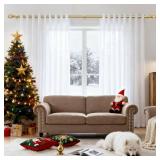 Curtain Rods 32 to 58 Inches (2.6-4.8ft), USFOOK 7/8 Inch Telescoping Splicing Drapery Rods for Windows 20 to 54 Inch, Decorative Curtain Rod for Home Decor with Luxury Gold Translucent Finials - Reta