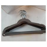 20 Pack - Heavy Duty Velvet Gray Hangers for Coats, Pants & Dress Clothes - Non Slip Clothes Hanger Set - Space Saving Felt Hangers for Clothing