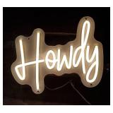 Howdy Neon Sign for Wall Decor, USB Led Light Up Signs for Bedroom Birthday Wedding Party Boyfriend Girlfriend Lover Room Bathroom neon light personalized Decoration Gift with 3-Lever Brightness - Ret