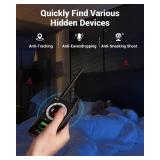Hidden Camera Detectors, Anti Spy Camera Finder, GPS Tracker Detector, Hidden Devices Detector for Airbnb, Hotels, Bathroom, Home, Office (Black) - Retail: $50