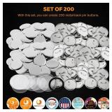 200 Sets of 37mm Metal Button Supplies Parts for Button Maker Hand Press Round Pin Badge Making Machine DIY Craft Items - Retail: $25