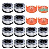 16 Pack Weed Eater String Compatible with Black+Decker, 360ft 0.065 AF-100 Replacement Spool, Autofeed String Trimmer Line Fit for Black+Decker Weed Wacker(12 Spools,4 Spool Caps,4 Springs) - Retail: 