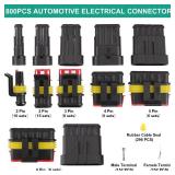 800Pcs Waterproof Automotive Electrical Connectors 50 Sets of 1/2/3/4/5/6 Pin Electrical Wire Connectors Compatible with 16-22 AWG Wires - Retail: $18