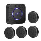 Dog Door Bell, Wireless Dog Doorbells for Potty Training, Doggie Door Bell with Waterproof Touch Button, Door Bells for Dog to Go Outside (1 Receiver and 4 Transmitters) - Retail: $37