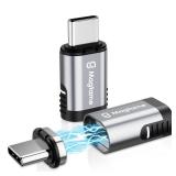 2Pack 24Pin Magnetic USB C Adapter 240W Straight, (40Gbps and 4K Video) USB C Extender C Male to C Female Adapter, Port Protection for USB 4 Steam Deck, ROG Ally, Laptop, Smartphone - Retail: $17