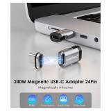 2Pack 24Pin Magnetic USB C Adapter 240W Straight, (40Gbps and 4K Video) USB C Extender C Male to C Female Adapter, Port Protection for USB 4 Steam Deck, ROG Ally, Laptop, Smartphone - Retail: $17