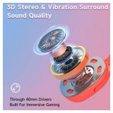 Gaming Headset for Nintendo Switch/Lite/OLED, Gaming Headphones with Mic for Nintendo Switch 2 Fortnite/Sports (Red/Blue) - Retail: $23