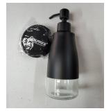 Black Soap Dispenser with Coaster and Stickers, Refillable Liquid Stainless Steel Soap Dispenser for Kitchen Sink, Bathroom Countertop (11OZ / 320ML) - Retail: $13