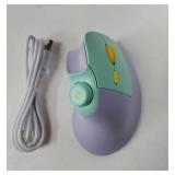 Ergonomic Mouse Wireless, MOU-302 Bluetooth Vertical Mouse Rechargeable, Ergo Optical Mice with 1000/1600/2400 DPI, Volume Knob, 3 Multi-Device Connectivity for Computer/PC/Laptop/Mac, Purple - Retail