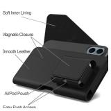 CoverON Holster with Earbuds Holder for Samsung Galaxy S25 S24 S23 S22 S21 S20 S10+ /Galaxy Note 10 /J3 A10e A01 Phone Case Galaxy Buds Headset Belt Clip Leather Pouch (Fits Otterbox/Any Case) - Retai