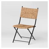 Rush Weave Wicker Folding Patio Chair Brown - Threshold designed with Studio McGee