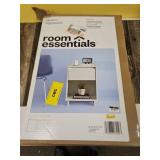 Modern Nightstand White - Room Essentialsâ¢: Laminated Particle Board Bedside Table with Storage Compartment