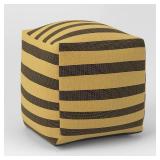 Striped Outdoor Patio Pouf Beige - Thresholdâ¢ - Retail: $80