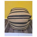 Striped Outdoor Patio Pouf Beige - Thresholdâ¢ - Retail: $80