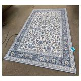 Persian Style Blue and White Floral Area Rug - Retail: $125