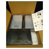 12 Pack X Large Shoe Storage Organizer for Closet, Modular Space Saving Shoe Boxes Clear Plastic Stackable Containers Display Case Bins with Lids, Black - Retail: $50