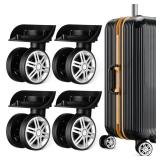 Kisangel Suitcase Wheels Replacement Set Universal Heavy Duty Trolley Casters with Silent Dual-Row Design Easy Installation for Luggage Repair 4.33 Inch Diameter - Retail: $44