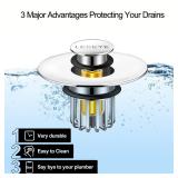 LEKEYE Bathroom Sink Stopper | Shower Drain Hair Catcher | Pop-up Sink Drain Stopper with Strainer | Bathroom Sink Plug for 1-1/8\"to 1-3/8\" to 1-1/2\" Sink Drain Hole - Retail: $15