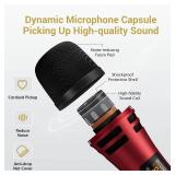 Wireless Microphones, TONOR UHF Dual Karaoke Microphone System, Microfonos Inalambricos with Rechargeable Receiver Cordless Dynamic Mic Micro Kit for Singing, Wedding, DJ Party, Speech TW320 Black&Red