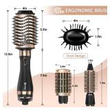 Nicebay Hair Dryer Brush Blow Dryer Brush in One, Hot Air Brush Set for Straightening/Drying/Curling, Oval Brush, Multi-Temperature Settings, Detachable Design for Women - Retail: $42