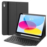 CHESONA Keyboard Case for iPad (A16) 11th/10th Generation (2025/2022), Detachable Wireless Keyboard, Stand Folio Keyboard Cover with Pencil Holder, Thin & Light (Black) - Retail: $35