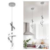 Vloitgol Spiral Led Pendant Light Fixtures, 5500K Cold White Modern Led Pendant Light Kitchen Island, Adjustable Height Kitchen Island Lights Fixtures for Dining Room Kitchen Bedroom Sink - Retail: $4