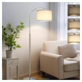 Boncoo Arc Floor Lamp, Dimmable Floor Lamp for Living Room, Standing Lamp with Adjustable Drum Shade, Tall Pole Lamp for Bedroom Study Room Office, 9W 3000K LED Bulb Included - Retail: $65