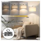 Boncoo Arc Floor Lamp, Dimmable Floor Lamp for Living Room, Standing Lamp with Adjustable Drum Shade, Tall Pole Lamp for Bedroom Study Room Office, 9W 3000K LED Bulb Included - Retail: $65
