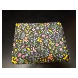 Floral Pattern Leather Clutch with Gold Zipper - Retail: $45