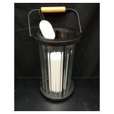 Threshold LED Glass Lantern with Timer - Retail: $15